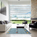 Square Contemporary Green Modern Rug in a Living Room, con2847