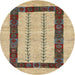 Sideview of Contemporary Dark Gold Brown Solid Rug, con2848