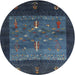 Sideview of Contemporary Azure Blue Modern Rug, con2849