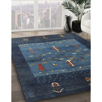 Contemporary Azure Blue Modern Rug, con2849