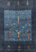 Contemporary Azure Blue Modern Rug, con2849