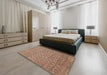 Machine Washable Contemporary Light Copper Gold Rug in a Bedroom, wshcon284