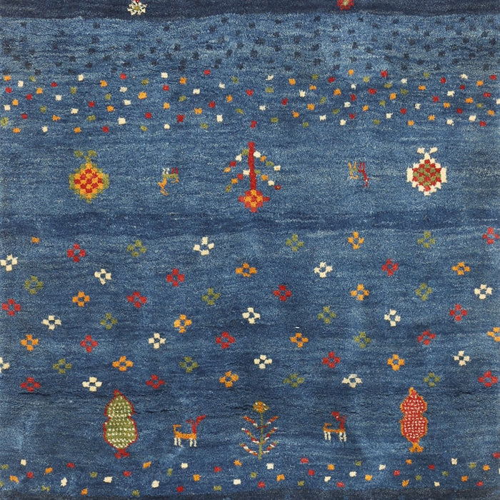 Contemporary Dark Blue Grey Blue Modern Rug, con2850