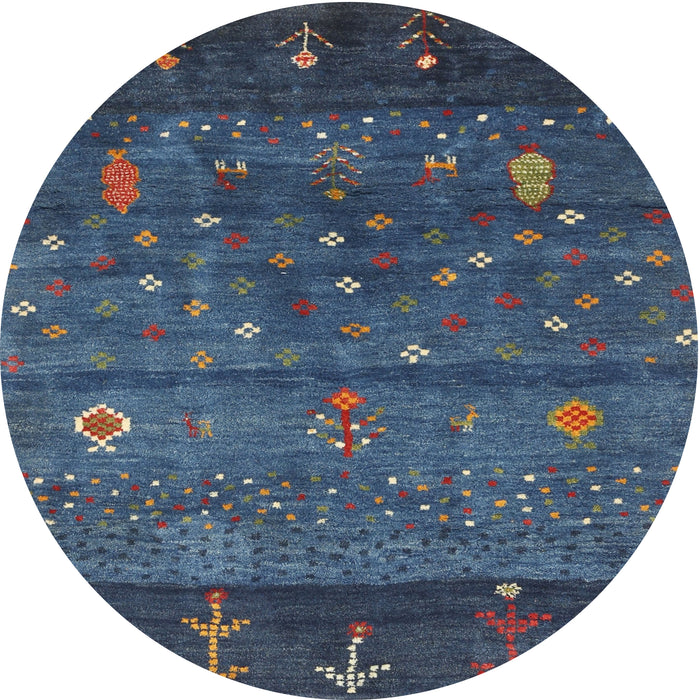 Square Machine Washable Contemporary Dark Blue Grey Blue Rug, wshcon2850