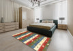 Machine Washable Contemporary Brown Red Rug in a Bedroom, wshcon2851