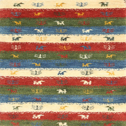 Square Contemporary Brown Red Southwestern Rug, con2851