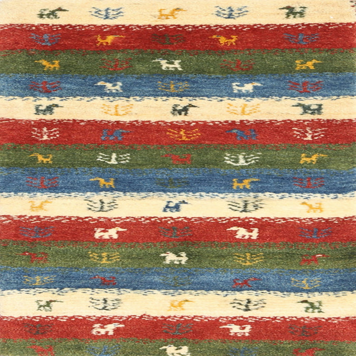 Square Contemporary Brown Red Southwestern Rug, con2851