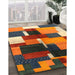 Contemporary Brown Modern Rug in Family Room, con2856