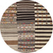 Sideview of Contemporary Bakers Brown Southwestern Rug, con2857