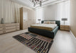 Contemporary Mid Gray Patchwork Rug in a Bedroom, con2859