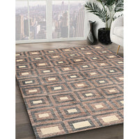 Contemporary Tan Brown Modern Rug, con285