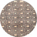 Square Machine Washable Contemporary Tan Brown Rug, wshcon285