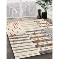 Contemporary Wheat Beige Patchwork Rug, con2860