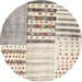 Sideview of Contemporary Wheat Beige Patchwork Rug, con2860