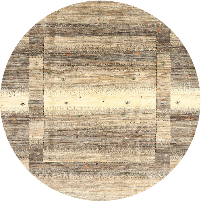 Sideview of Contemporary Brown Gold Modern Rug, con2861