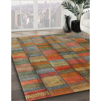 Contemporary Dark Almond Brown Modern Rug, con2862