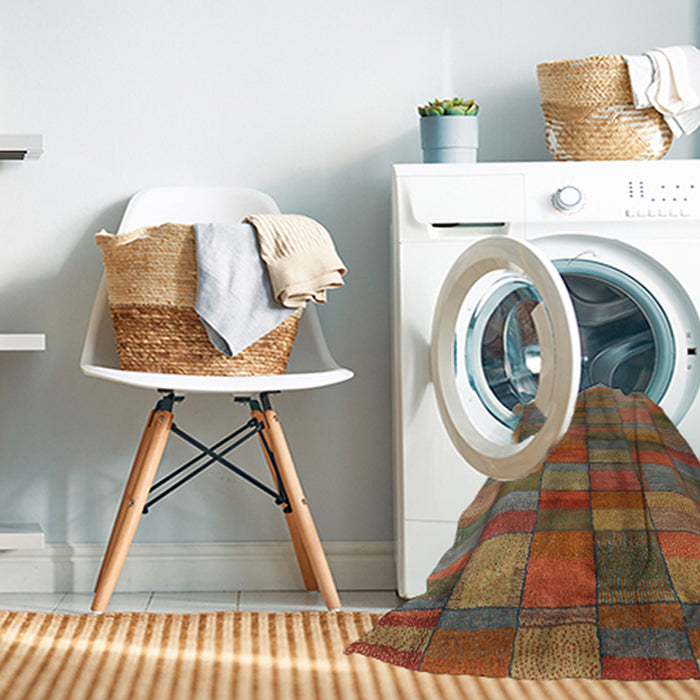 Machine Washable Contemporary Dark Almond Brown Rug in a Washing Machine, wshcon2862