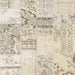 Square Contemporary Light French Beige Brown Patchwork Rug, con2863