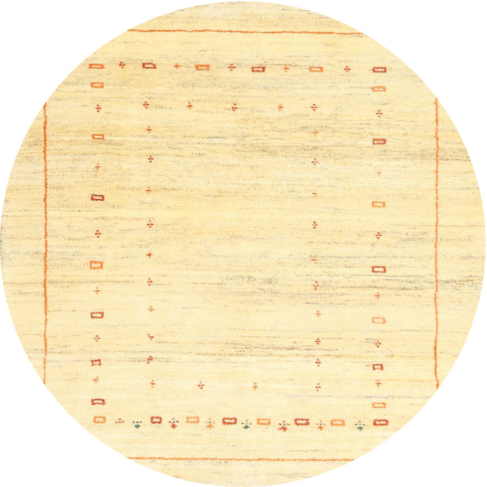 Sideview of Contemporary Mustard Yellow Solid Rug, con2864