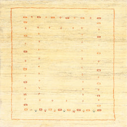 Square Contemporary Mustard Yellow Solid Rug, con2864