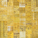 Sideview of Machine Washable Contemporary Yellow Rug, wshcon2865