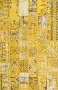 Machine Washable Contemporary Yellow Rug, wshcon2865