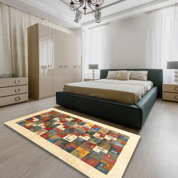 Machine Washable Contemporary Sienna Brown Rug in a Bedroom, wshcon2866