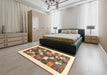 Contemporary Sienna Brown Solid Rug in a Bedroom, con2866