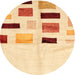 Sideview of Contemporary Sun Yellow Solid Rug, con2867