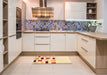 Contemporary Sun Yellow Solid Rug in a Kitchen, con2867