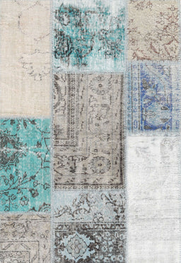 Contemporary Gray Patchwork Rug, con2868