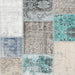 Square Contemporary Gray Patchwork Rug, con2868