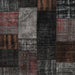 Square Contemporary Carbon Gray Patchwork Rug, con2869