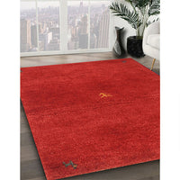 Contemporary Neon Red Modern Rug, con2870