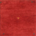 Square Contemporary Neon Red Modern Rug, con2870