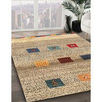 Contemporary Dark Gold Brown Modern Rug, con2873