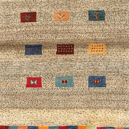 Square Contemporary Dark Gold Brown Modern Rug, con2873