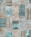 Contemporary Sage Green Patchwork Rug, con2874