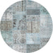 Square Machine Washable Contemporary Silver Gray Rug, wshcon2875