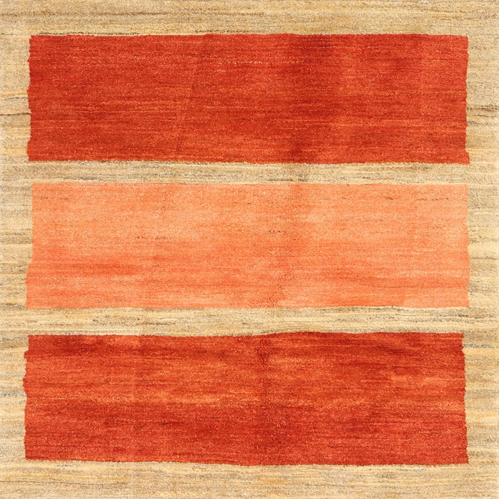 Square Contemporary Neon Red Modern Rug, con2876