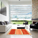 Square Contemporary Neon Red Modern Rug in a Living Room, con2876