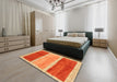 Machine Washable Contemporary Neon Red Rug in a Bedroom, wshcon2876