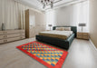 Machine Washable Contemporary Khaki Green Rug in a Bedroom, wshcon2878