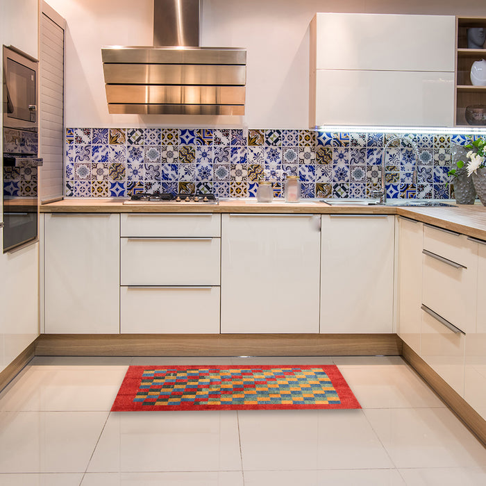 Machine Washable Contemporary Khaki Green Rug in a Kitchen, wshcon2878