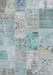 Contemporary Light Steel Blue Patchwork Rug, con2879