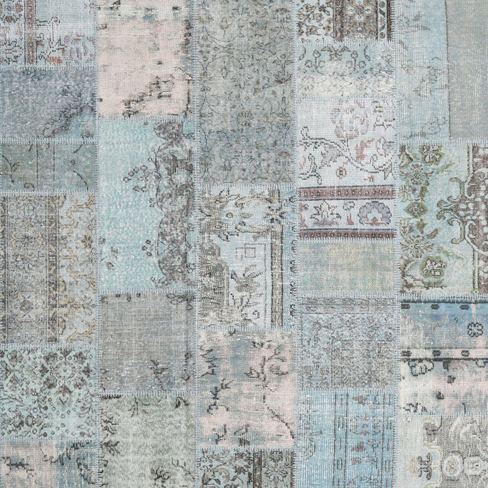 Contemporary Gunmetal Gray Patchwork Rug, con2880