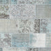 Square Contemporary Gunmetal Gray Patchwork Rug, con2881