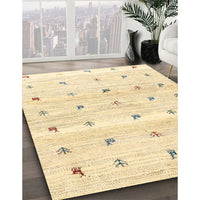 Contemporary Sun Yellow Solid Rug, con2882