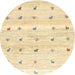 Sideview of Contemporary Sun Yellow Solid Rug, con2882