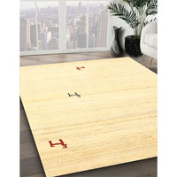 Contemporary Mustard Yellow Solid Rug, con2884